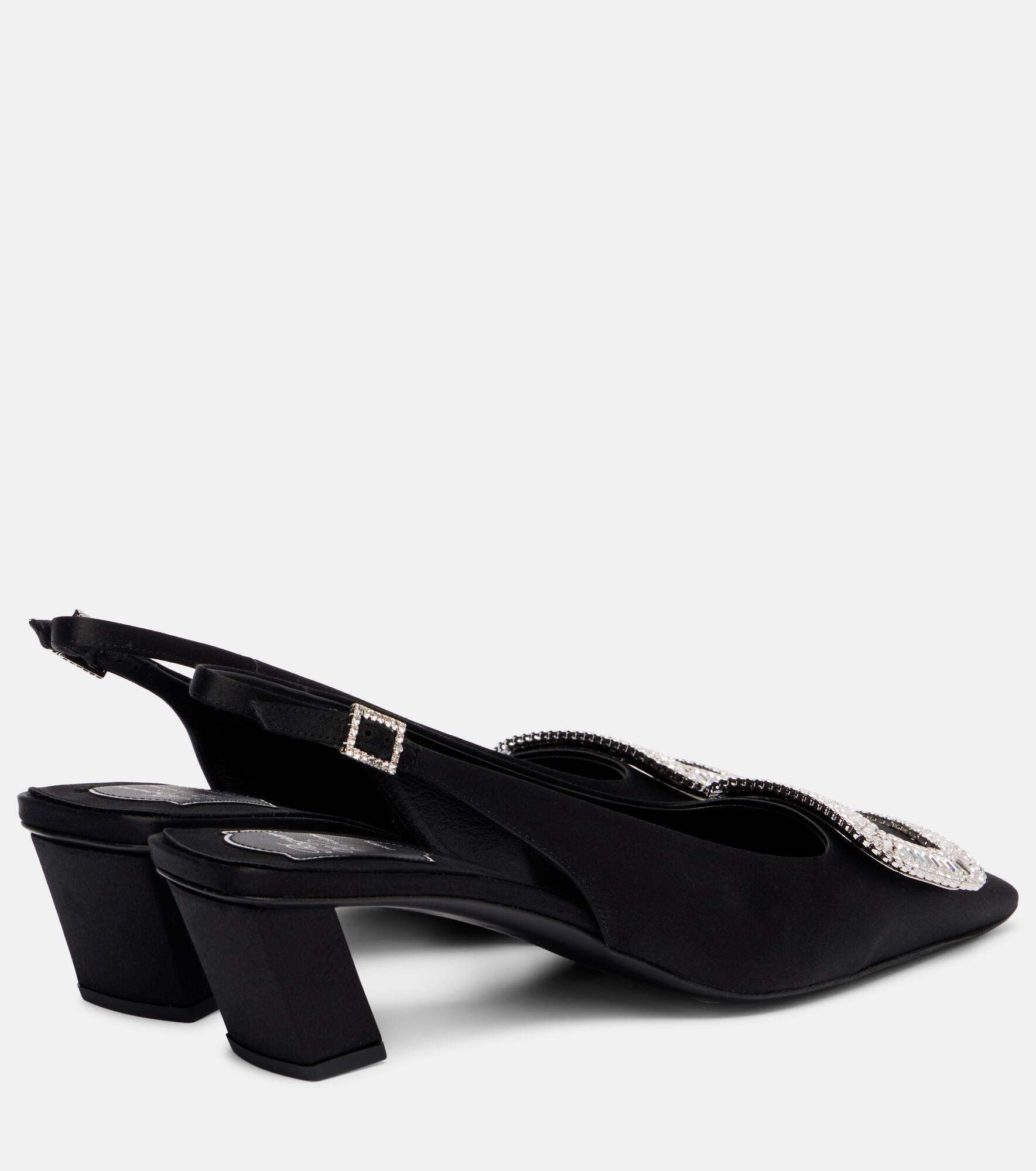 Belle Vivier 45 satin slingback pumps - 2