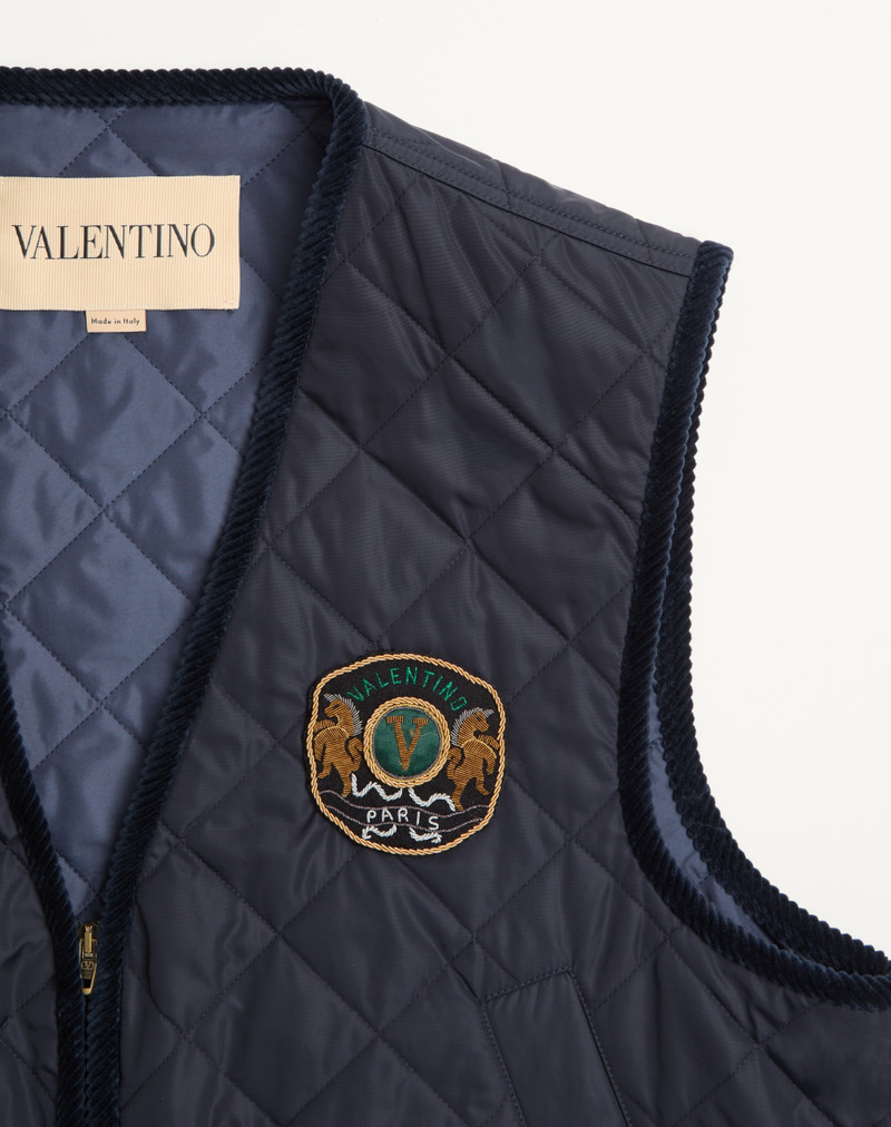 VALENTINO LIGHTWEIGHT NYLON VEST WITH EMBROIDERED VALENTINO PATCH 3