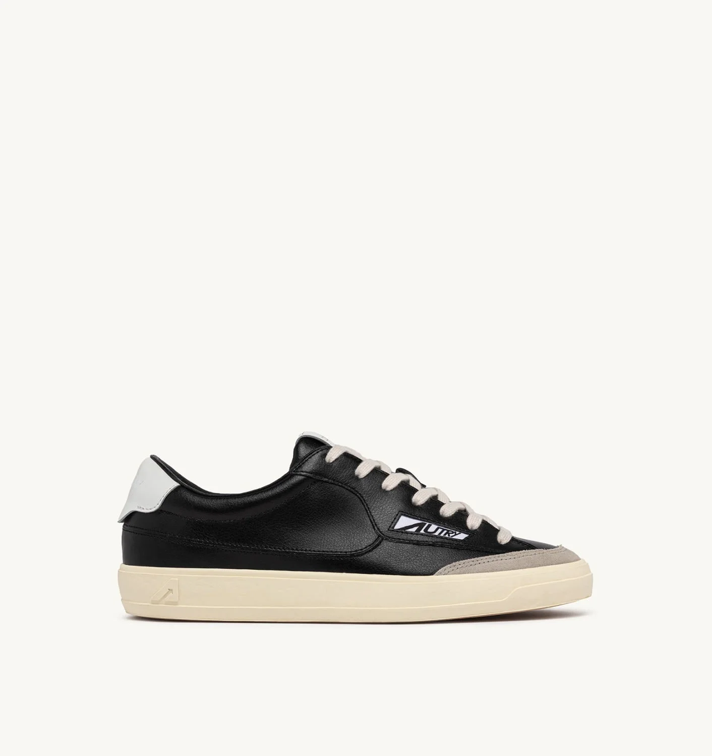 WINDSCAPE LOW SNEAKERS IN BLACK AND WHITE LEATHER - 1