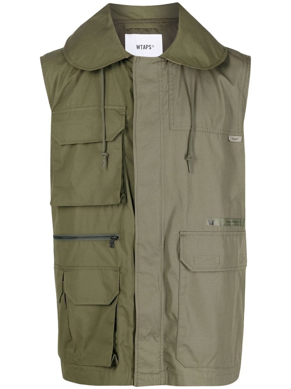 sleeveless hooded cargo gilet jacket - 1