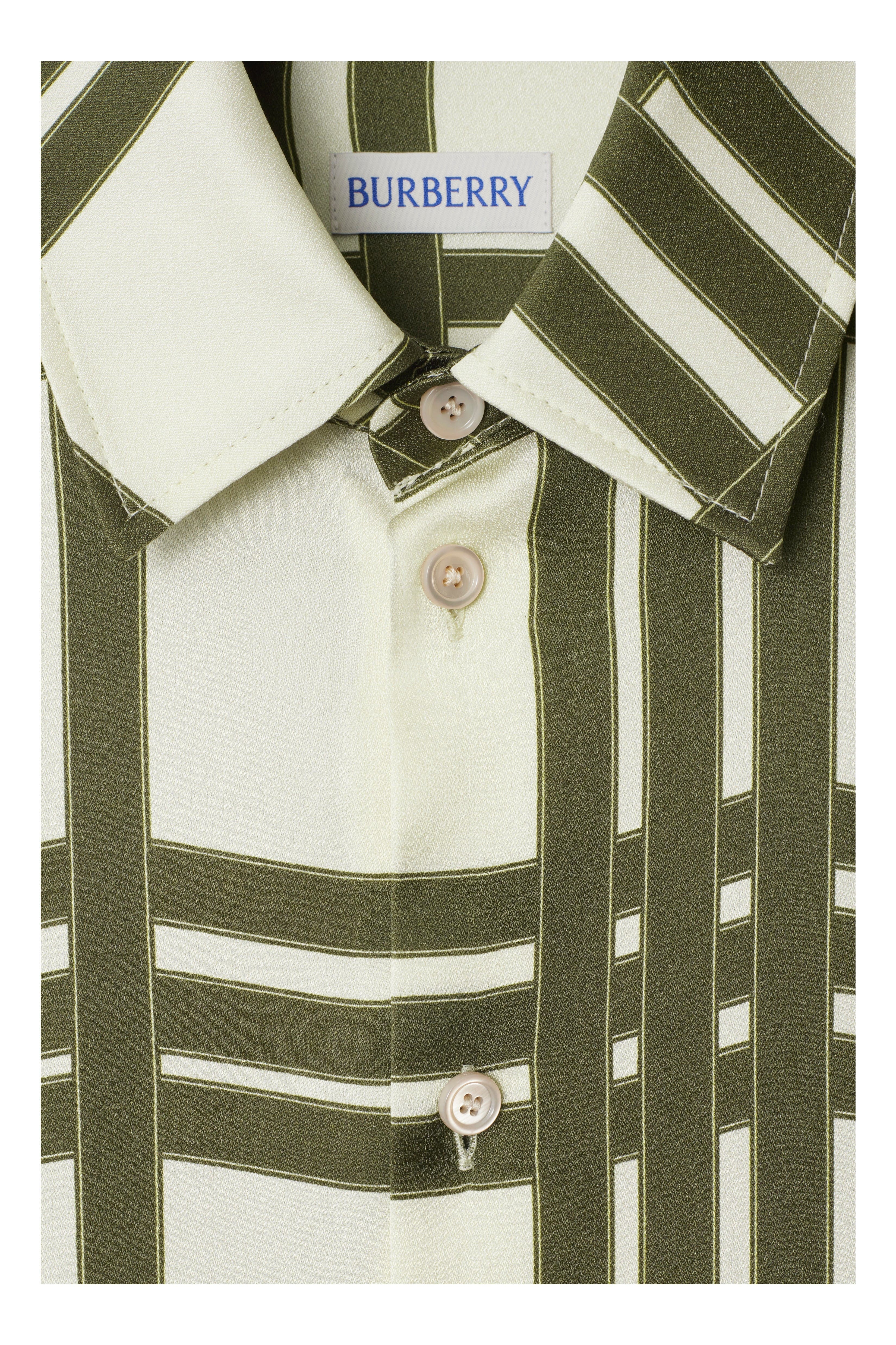 burberry Ribbon Check Silk Dress in Swamp at Nordstrom - 5