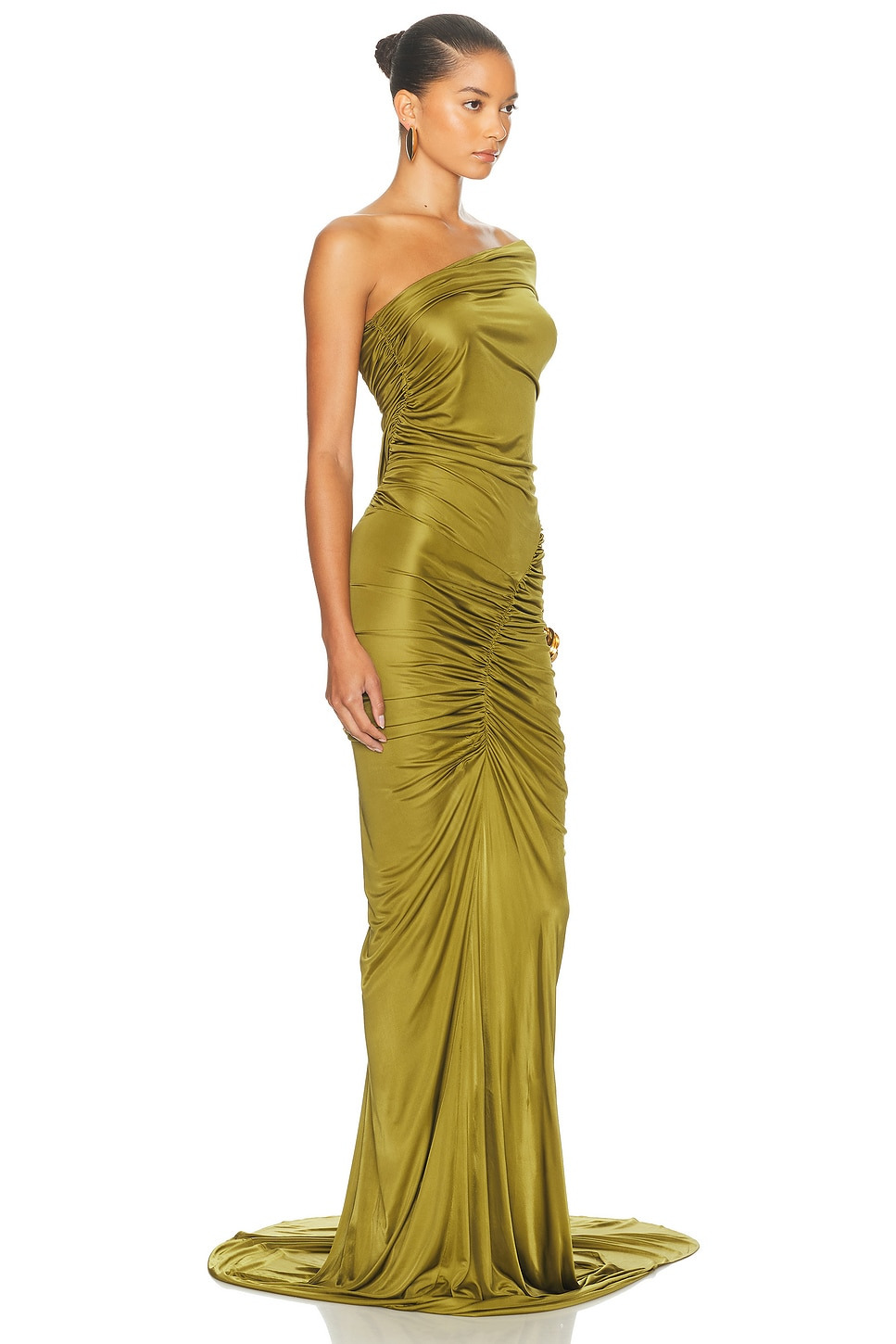 One Sleeve Ruched Gown - 2