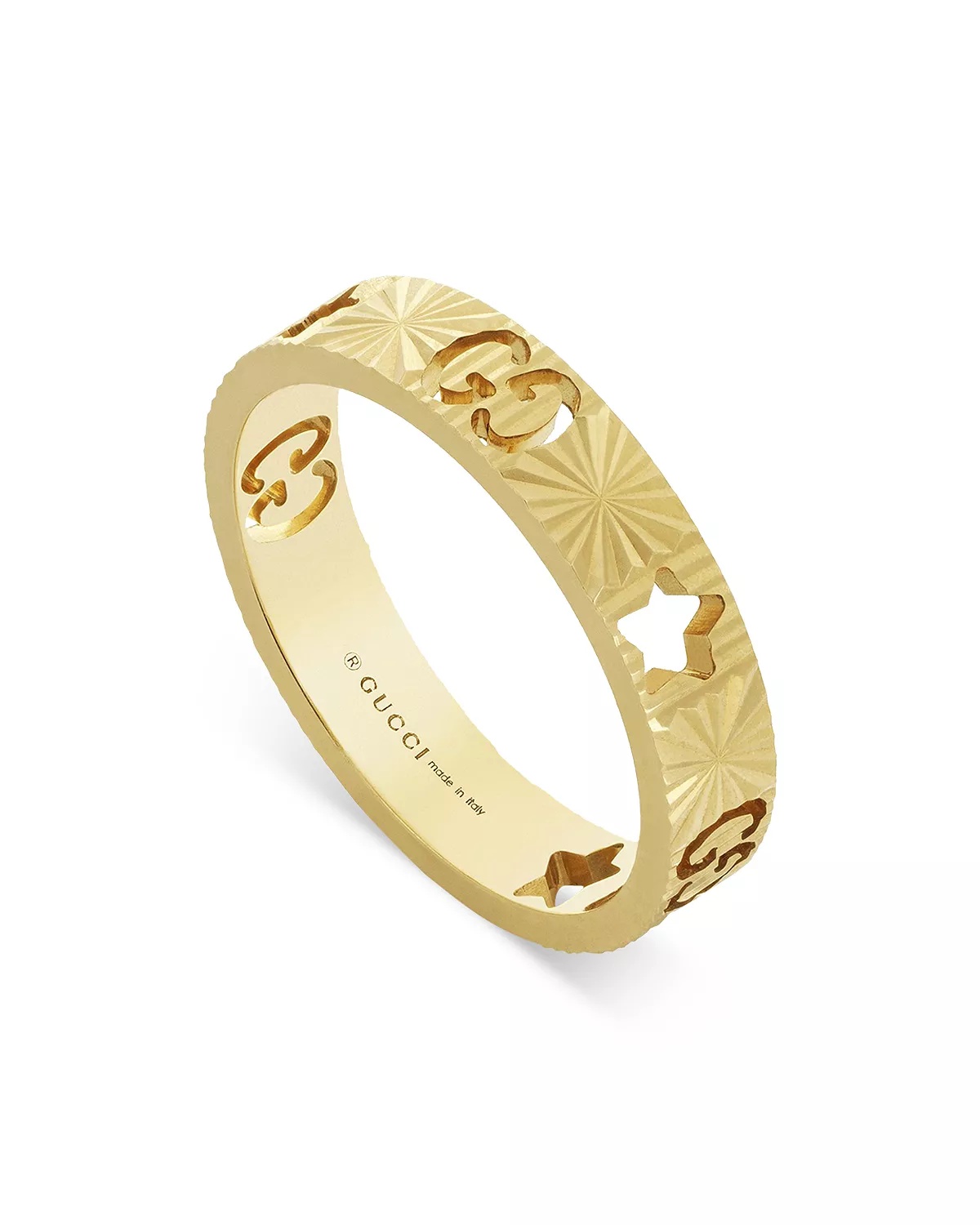 18K Gold Icon Star & Double G Band Ring - 2
