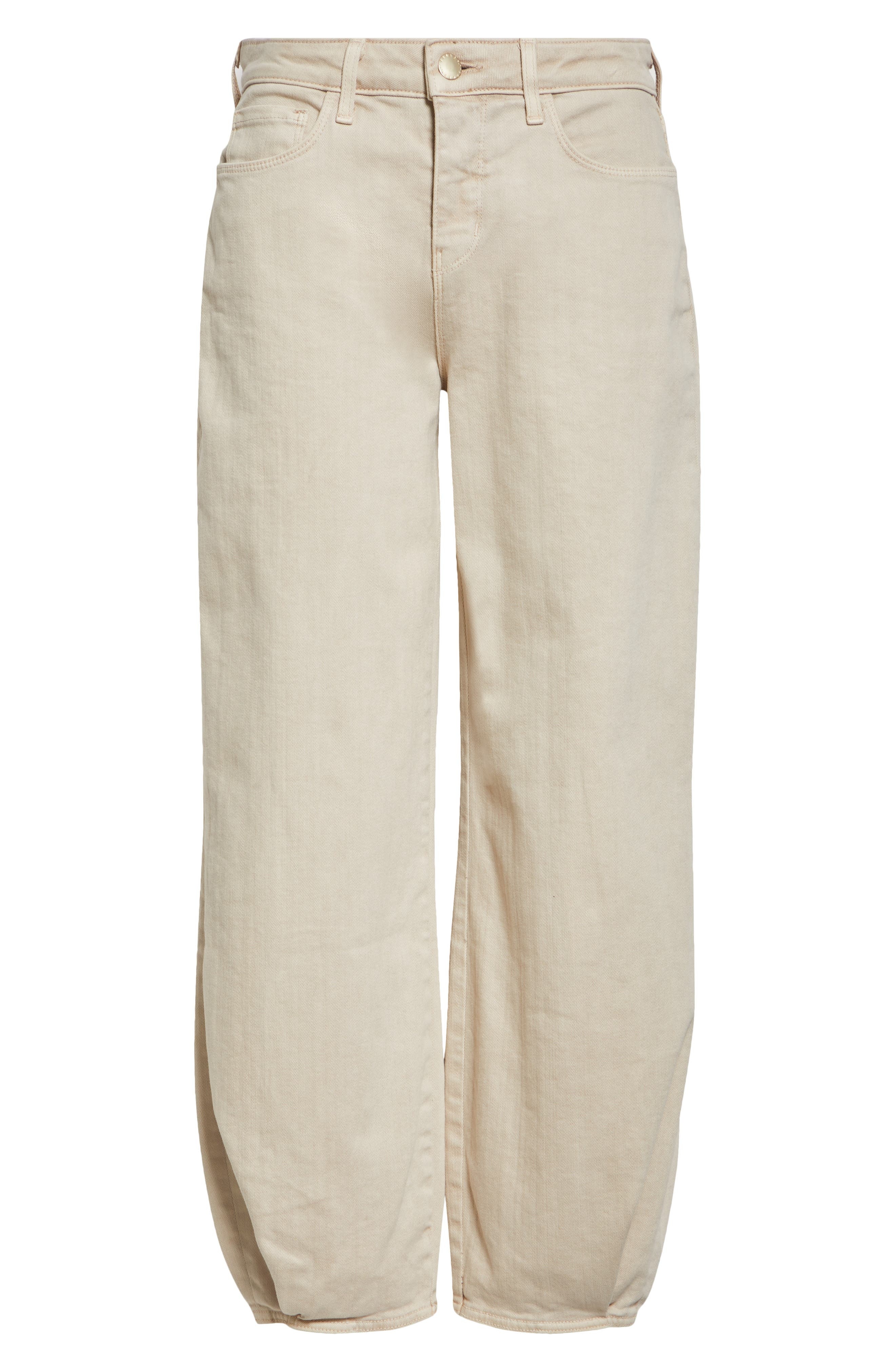 L'AGENCE Krista High Waist Crop Taper Leg Jeans in Biscuit at Nordstrom - 6