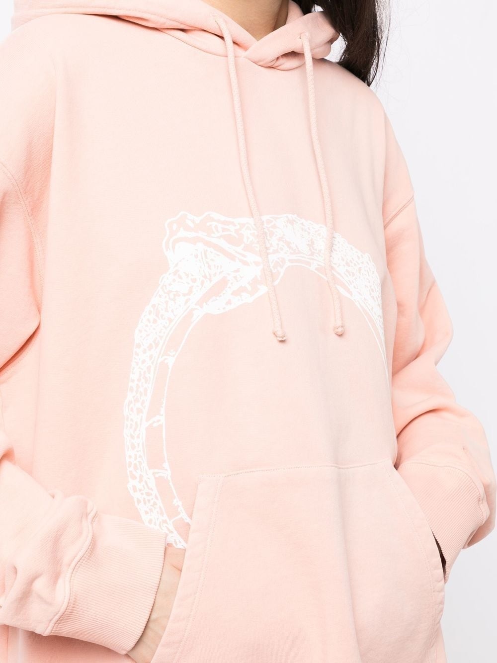 snake-print hooded dress - 5