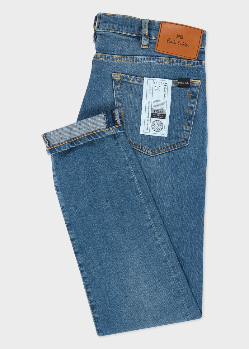 Paul Smith Slim-Fit 'Blue Black Comfort Stretch' Blue-Wash Jeans outlook