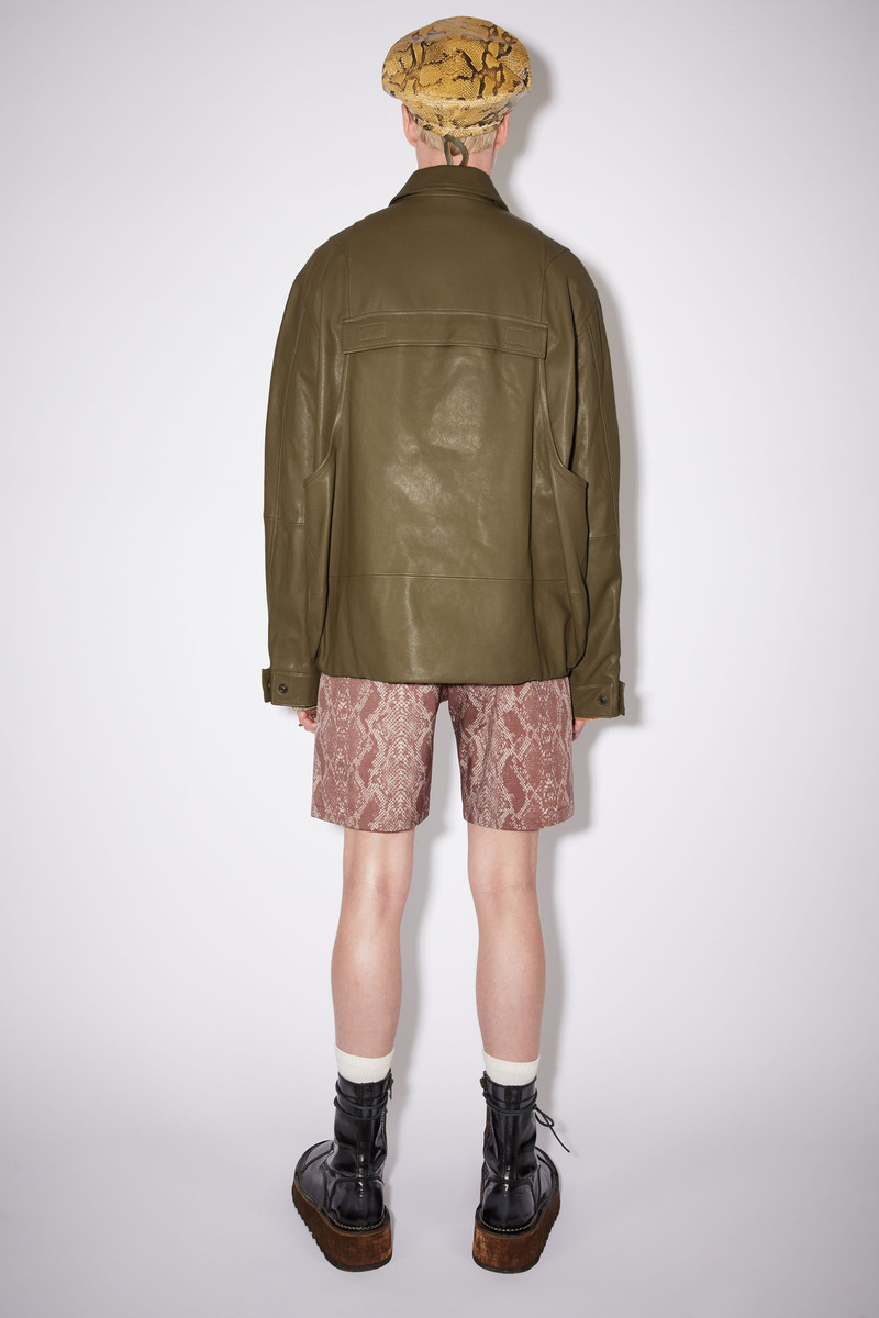 Leather jacket - Olive green 3