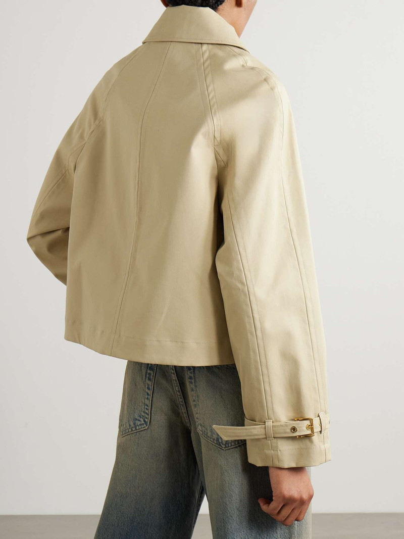 Cropped cotton-canvas jacket Beige 4