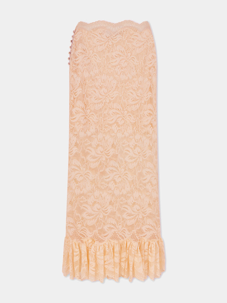 LONG RAFFIA COLORED SKIRT IN LACE - 6