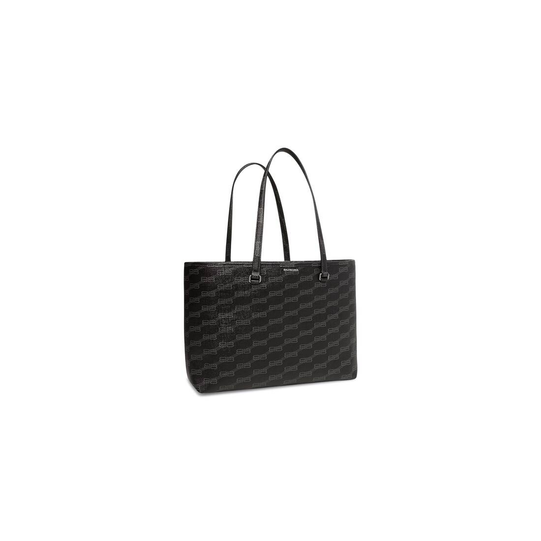 Signature Medium East-west Shopper Bag Bb Monogram Coated Canvas in Black - 2