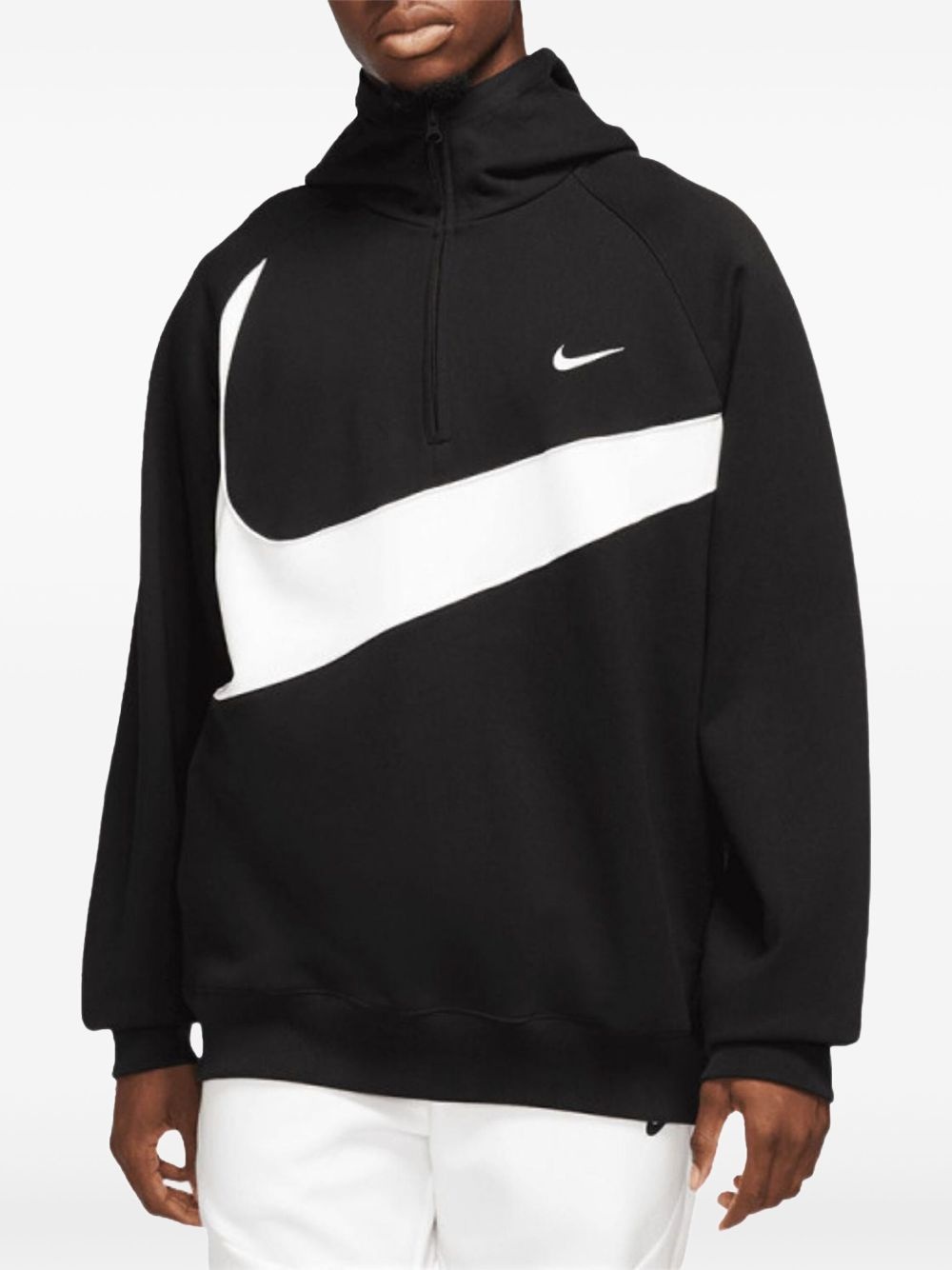 Swoosh "Black/White" fleece hoodie - 2
