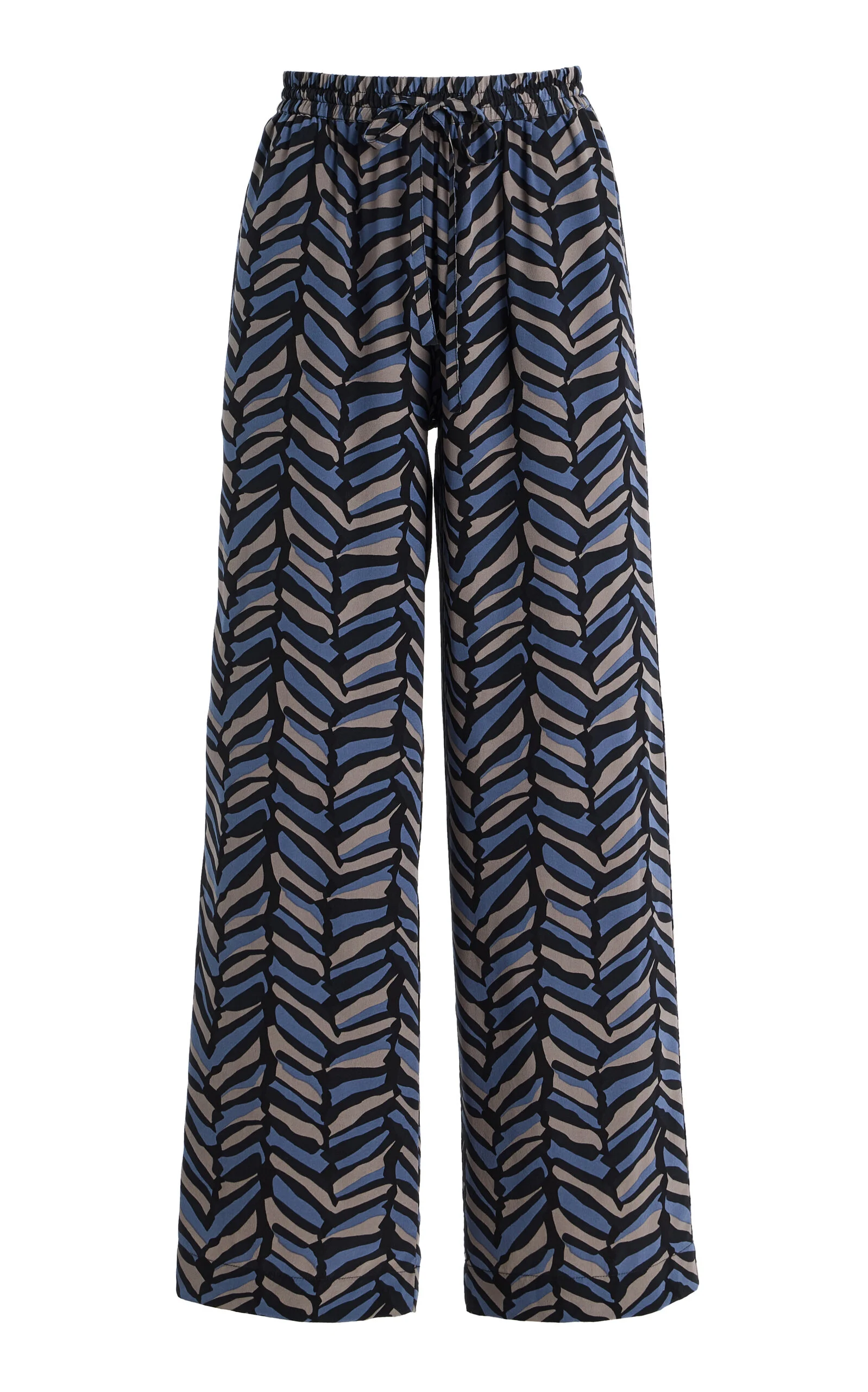 Silk Drawstring Trousers blue - 1