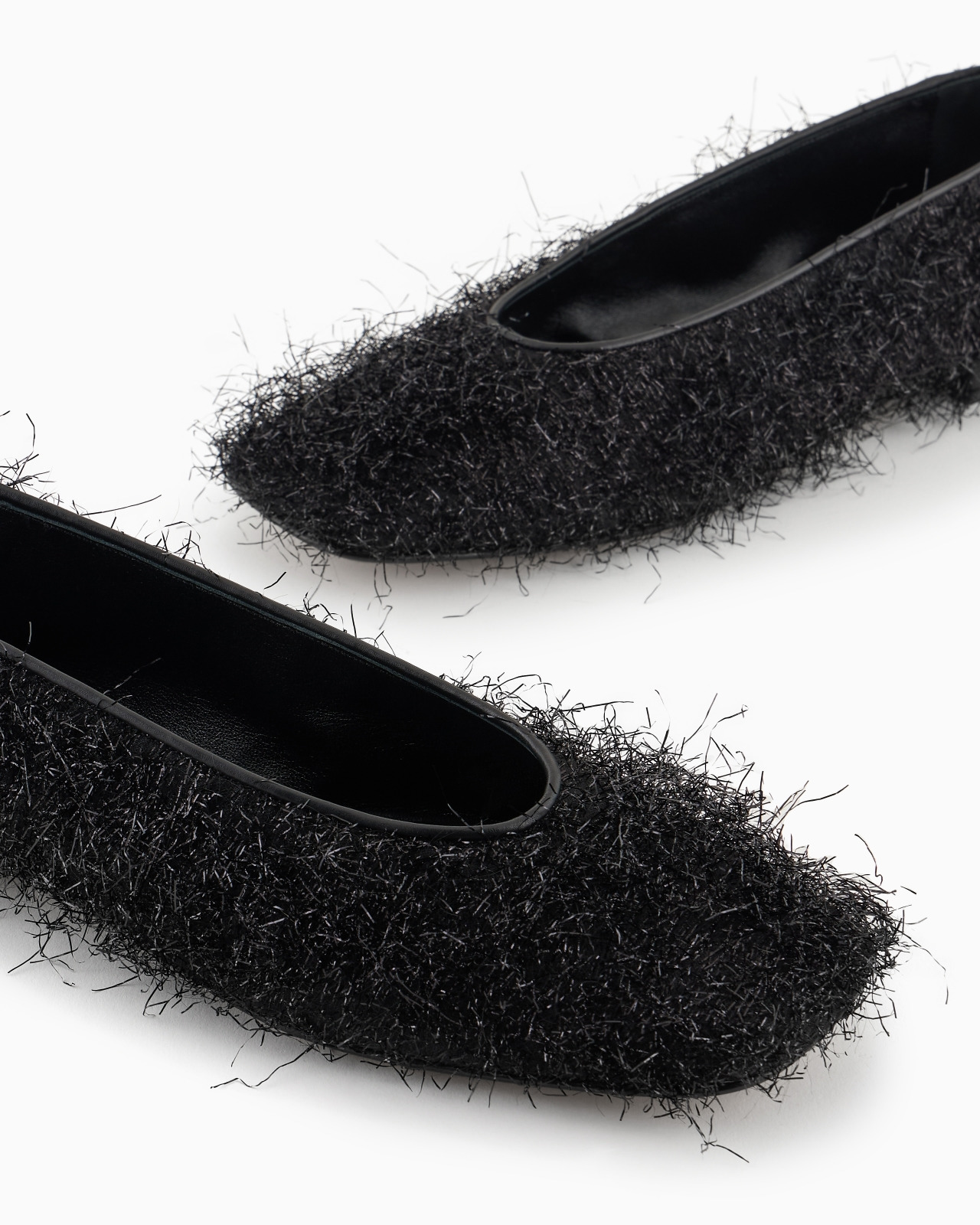 GIORGIO ARMANI X 10 CORSO COMO FAUX-FUR FABRIC BALLERINAS - 5