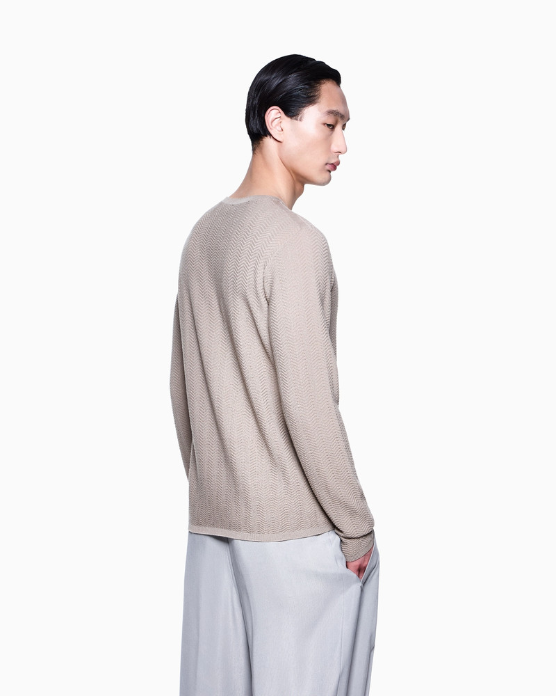CHEVRON VIRGIN WOOL, CREW-NECK JUMPER 3