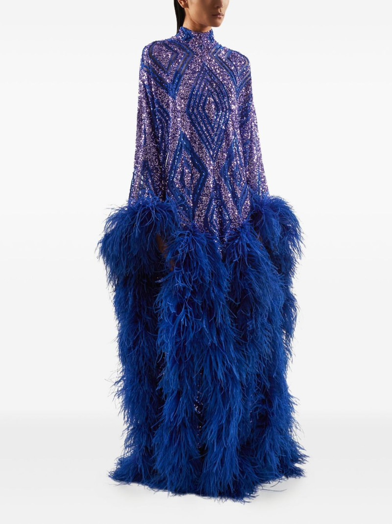 Taller Marmo Casta Diva Follies sequin feather maxi dress outlook