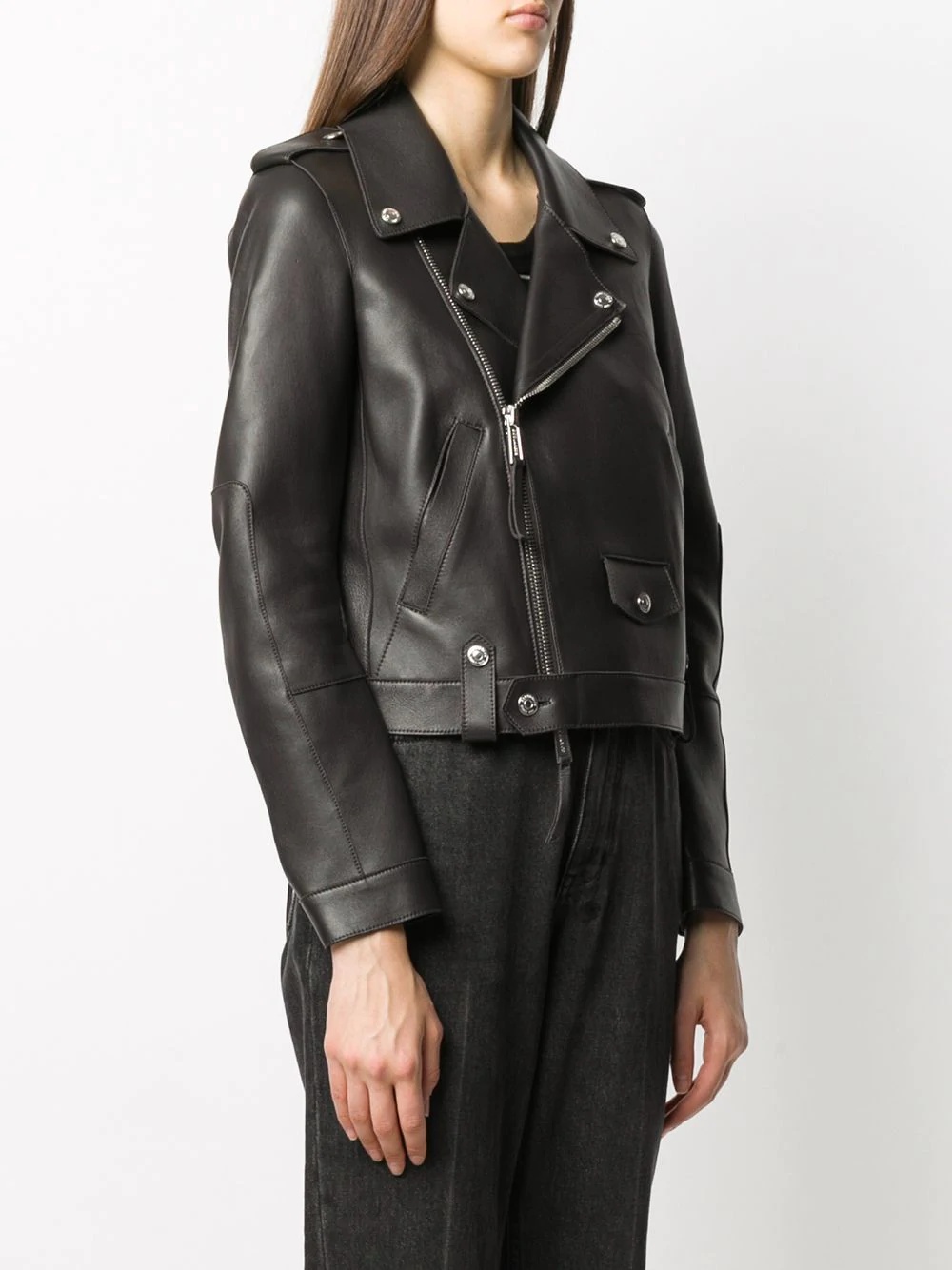 cropped biker jacket - 3