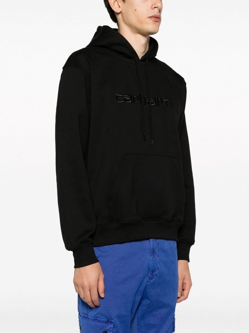 logo-embroidered cotton blend hoodie 3