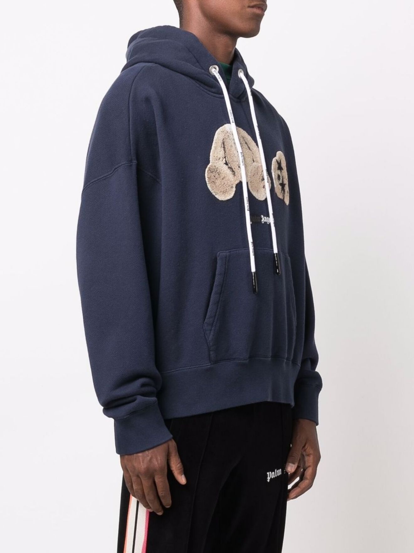 Spray bear-motif hoodie - 3