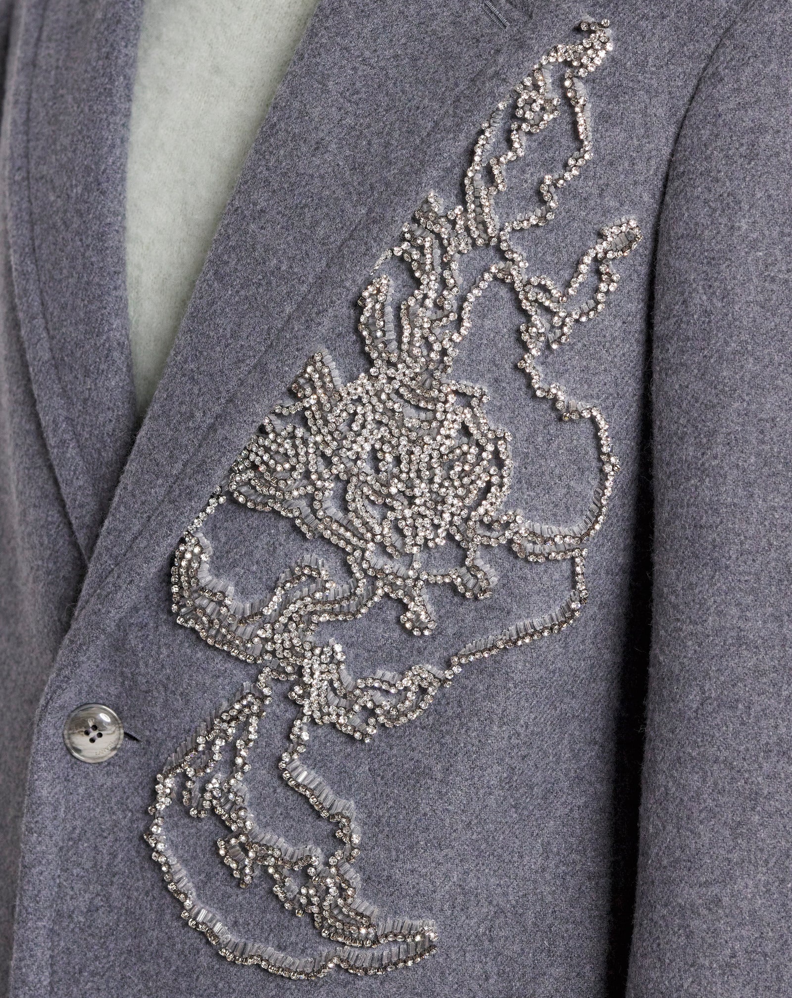 CLASSIC SINGLE-BREASTED COAT WITH EMBROIDERIES - 5