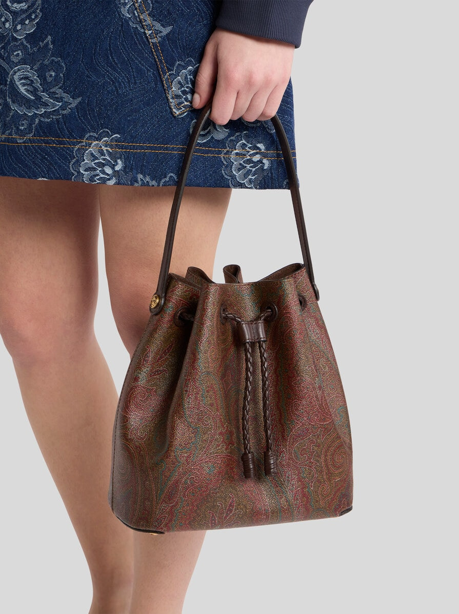 SMALL PAISLEY BUCKET BAG - 3