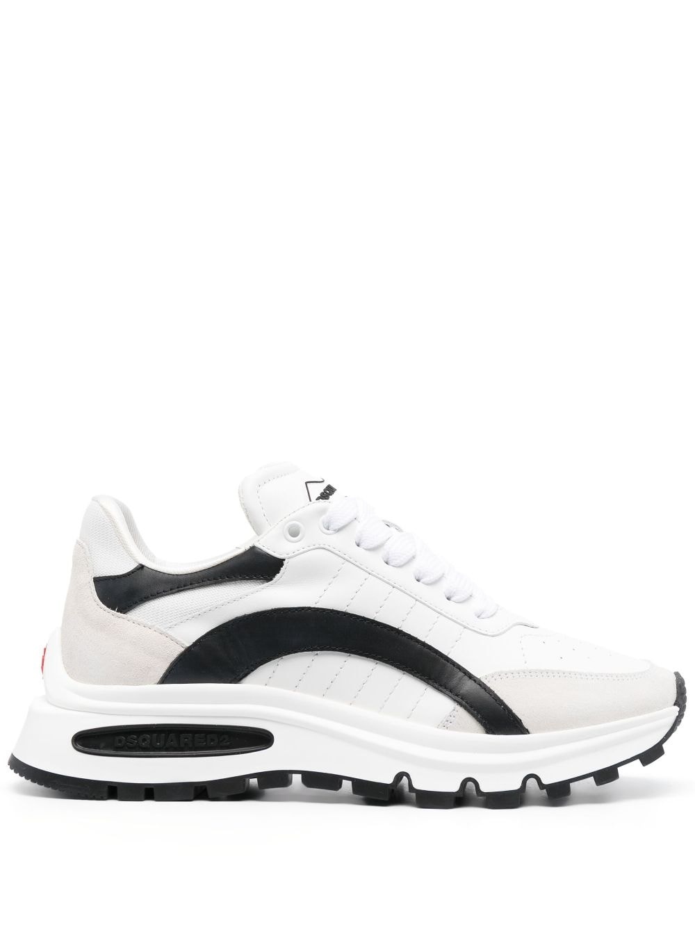 panelled leather sneakers - 1