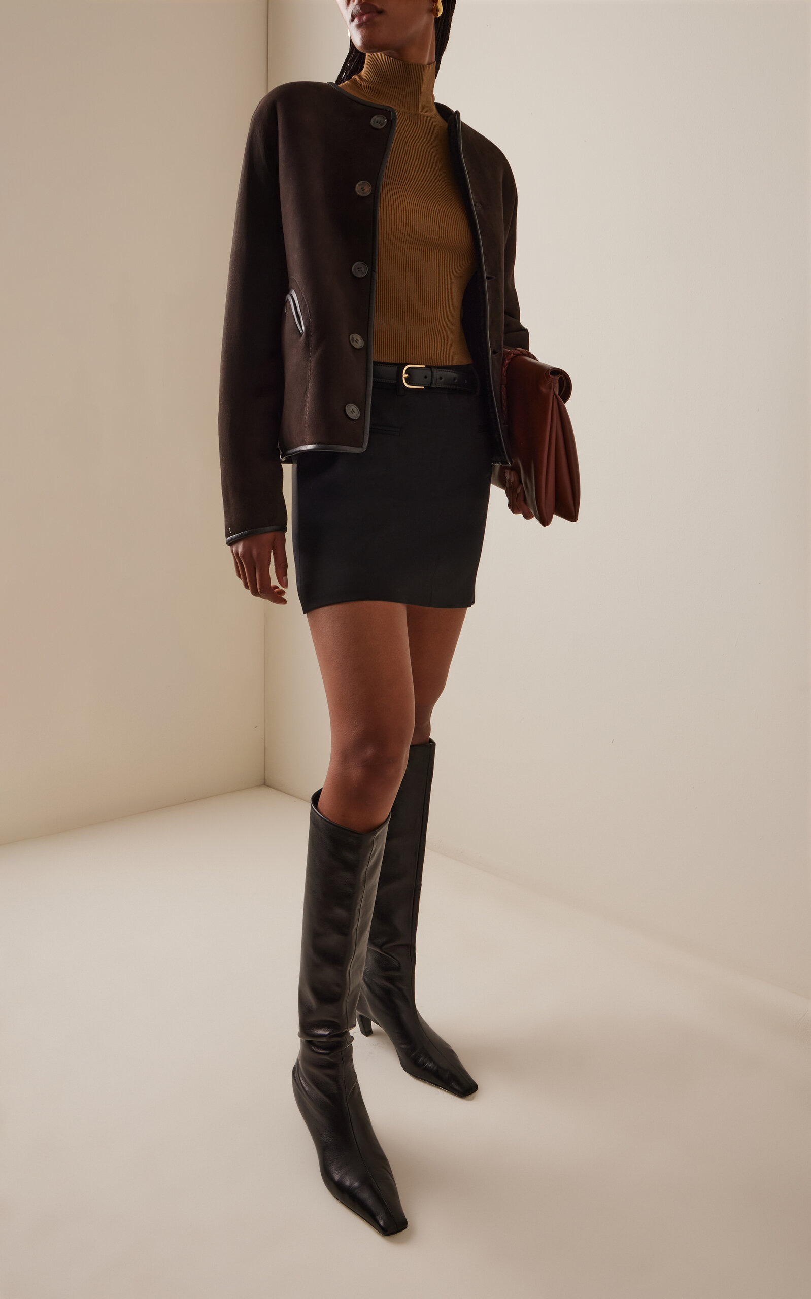 Gliss Reversible Shearling Bolero brown - 2