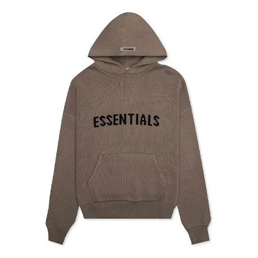 Fear of God Essentials FW20 Knit Logo Hoodie 'Taupe' FOG-FW20-366 - 1