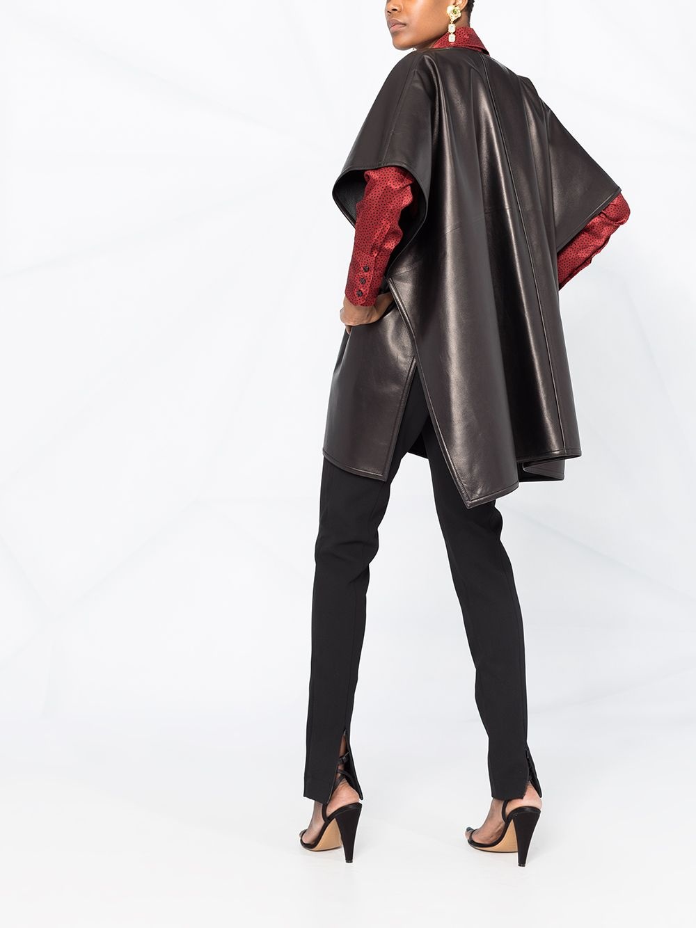 draped short-sleeve cape - 6
