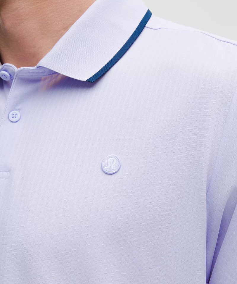 UV-Protective Striped Mesh Tennis Polo Shirt 6