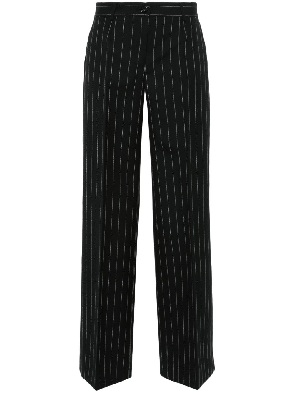 pinstriped straight-leg trousers - 1