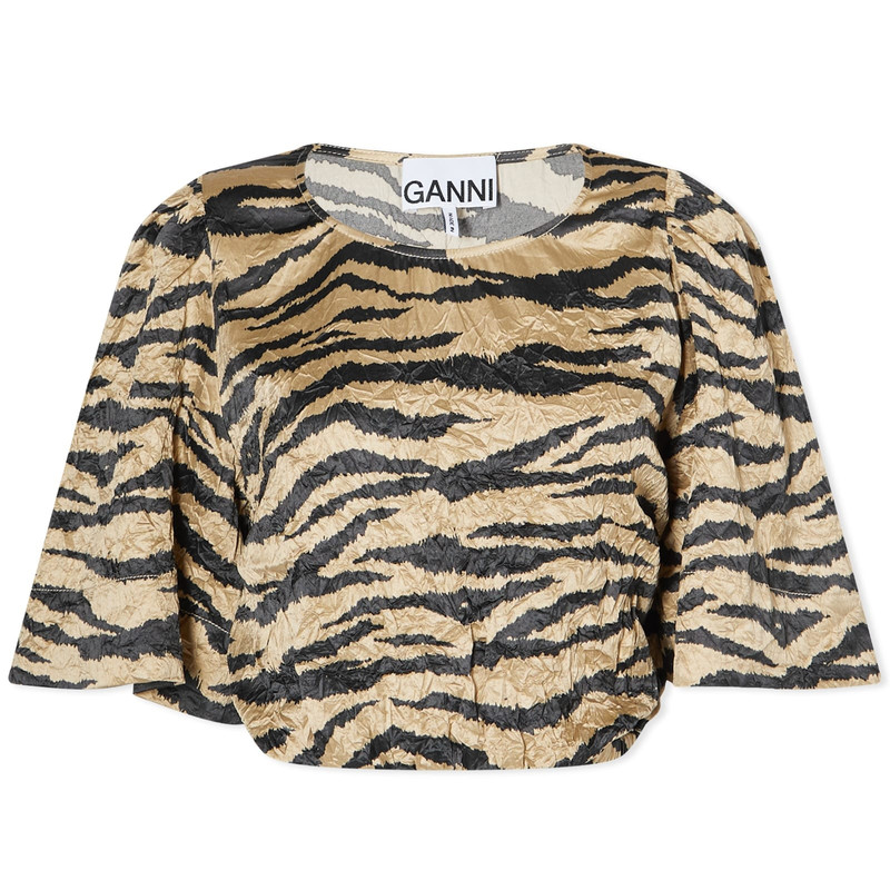GANNI Crinkled Satin Blouse 1