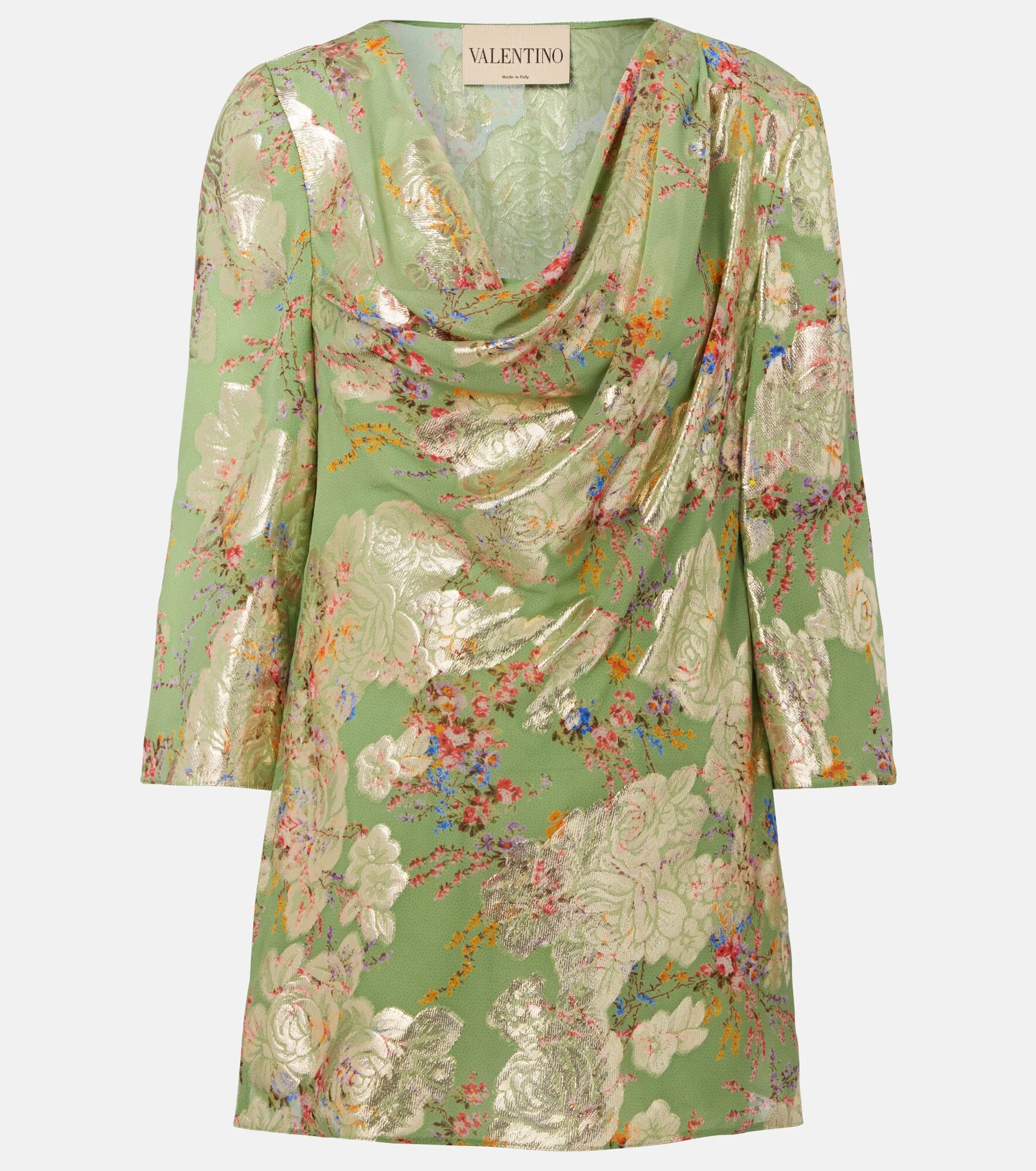 Draped fil coupé silk-blend lamé minidress - 1