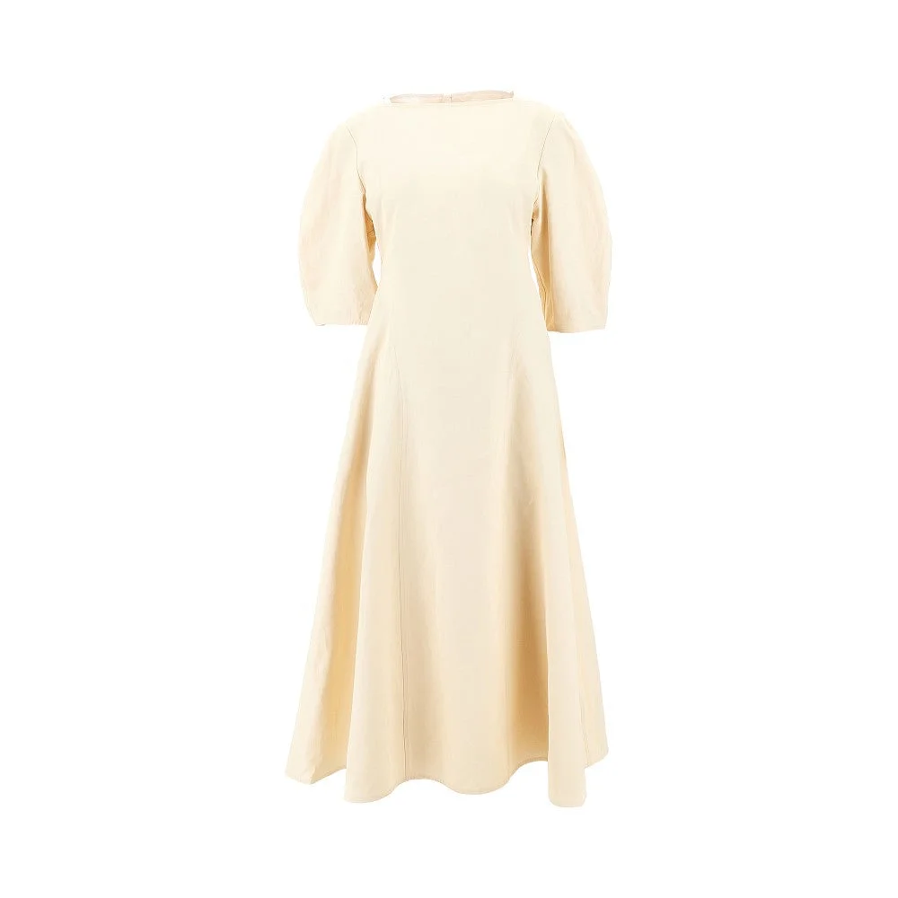 COATED LINEN MIDI DRESS - 1
