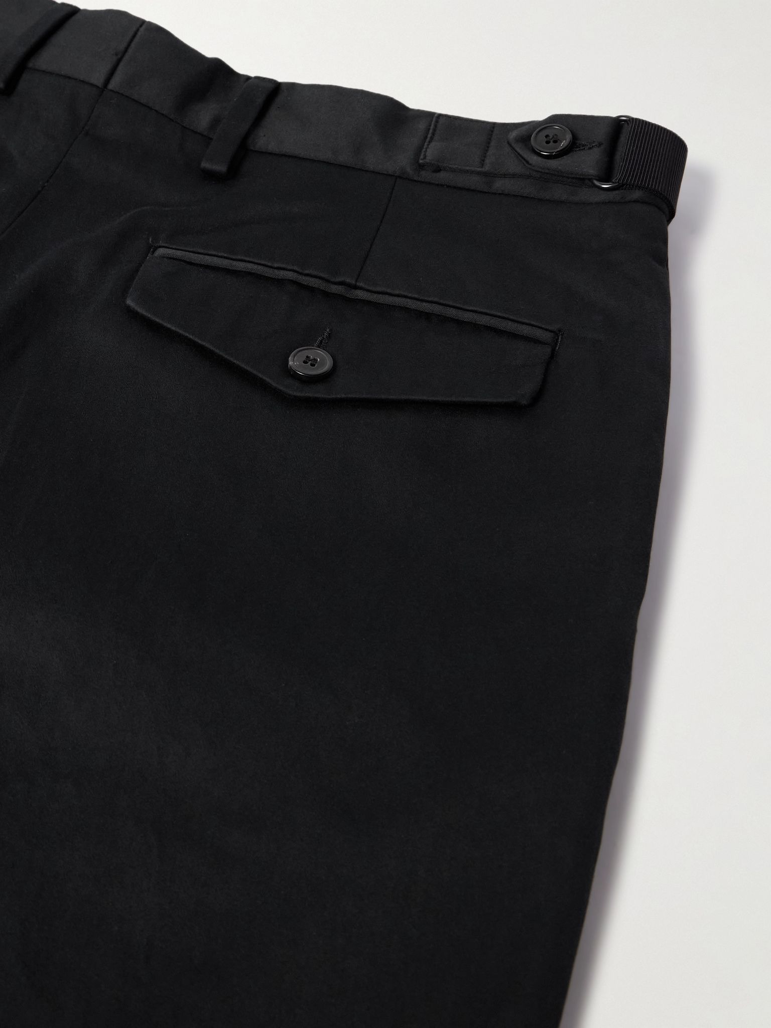 Tapered Cotton-Satin Trousers Black - 5