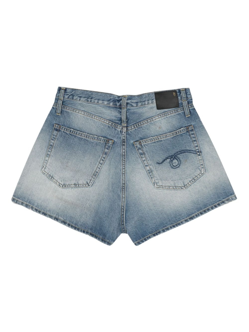 stained denim shorts - 2
