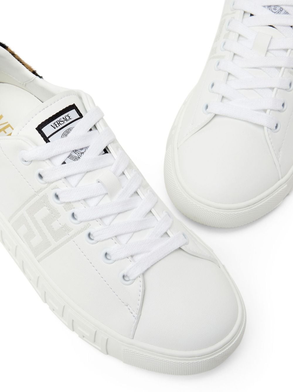 Greca leopard-embroidered sneakers - 4
