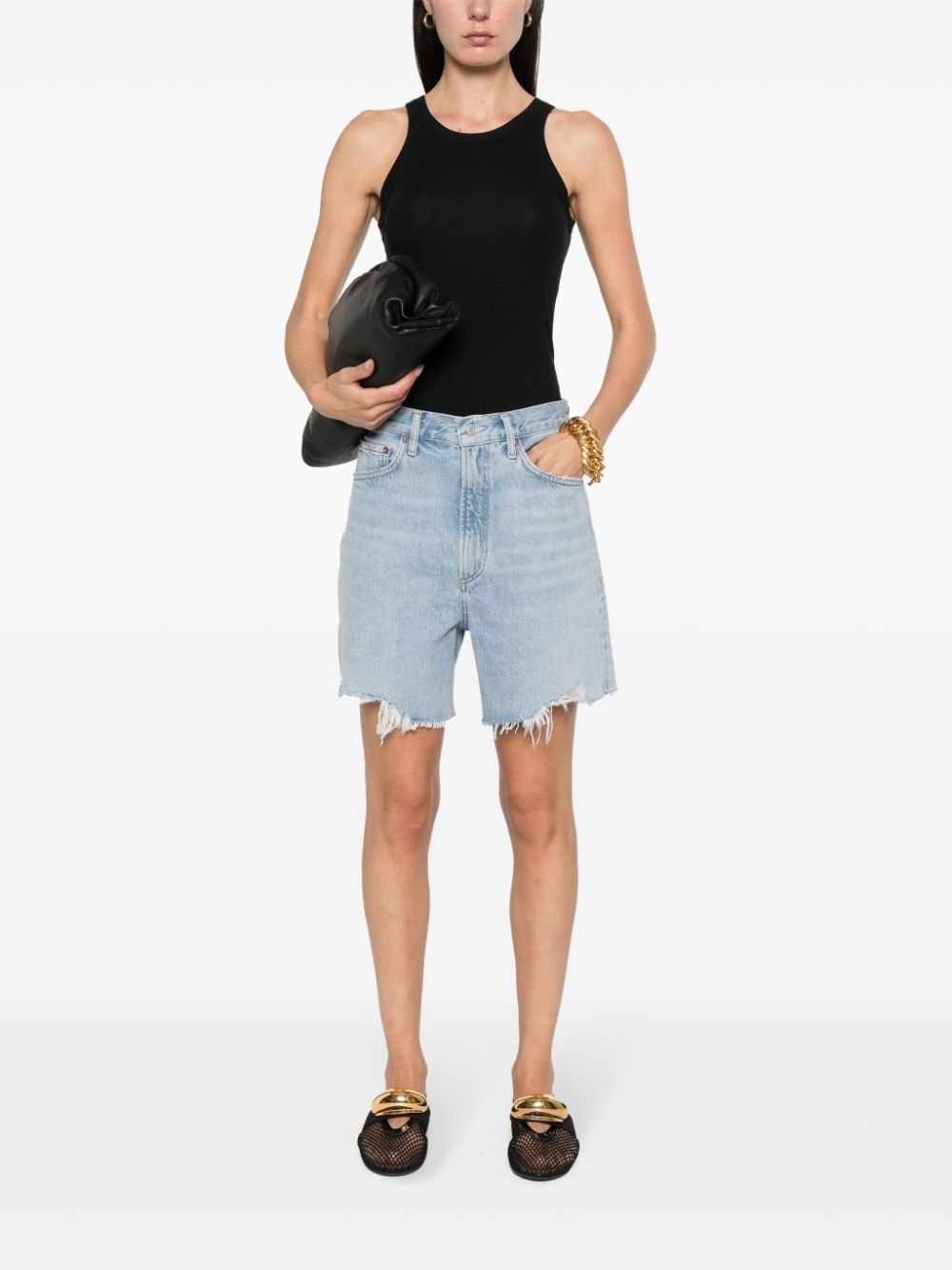 Stella distressed denim shorts - 2