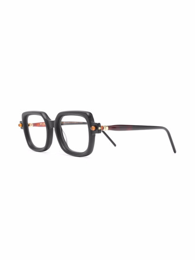 Kuboraum tortoiseshell-effect square-frame glasses outlook