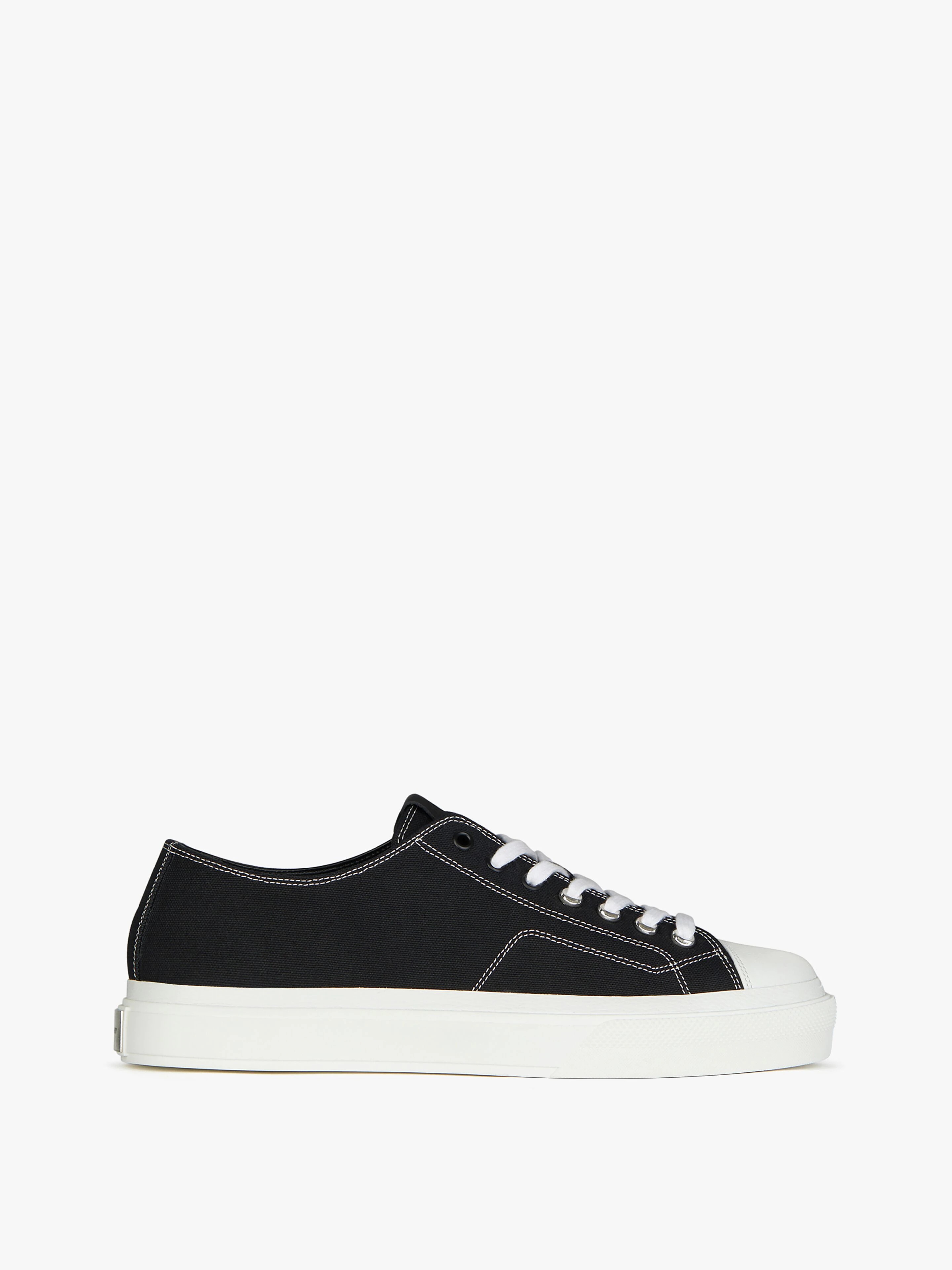 SNEAKERS CITY IN CANVAS AND GRAINED LEATHER - 1