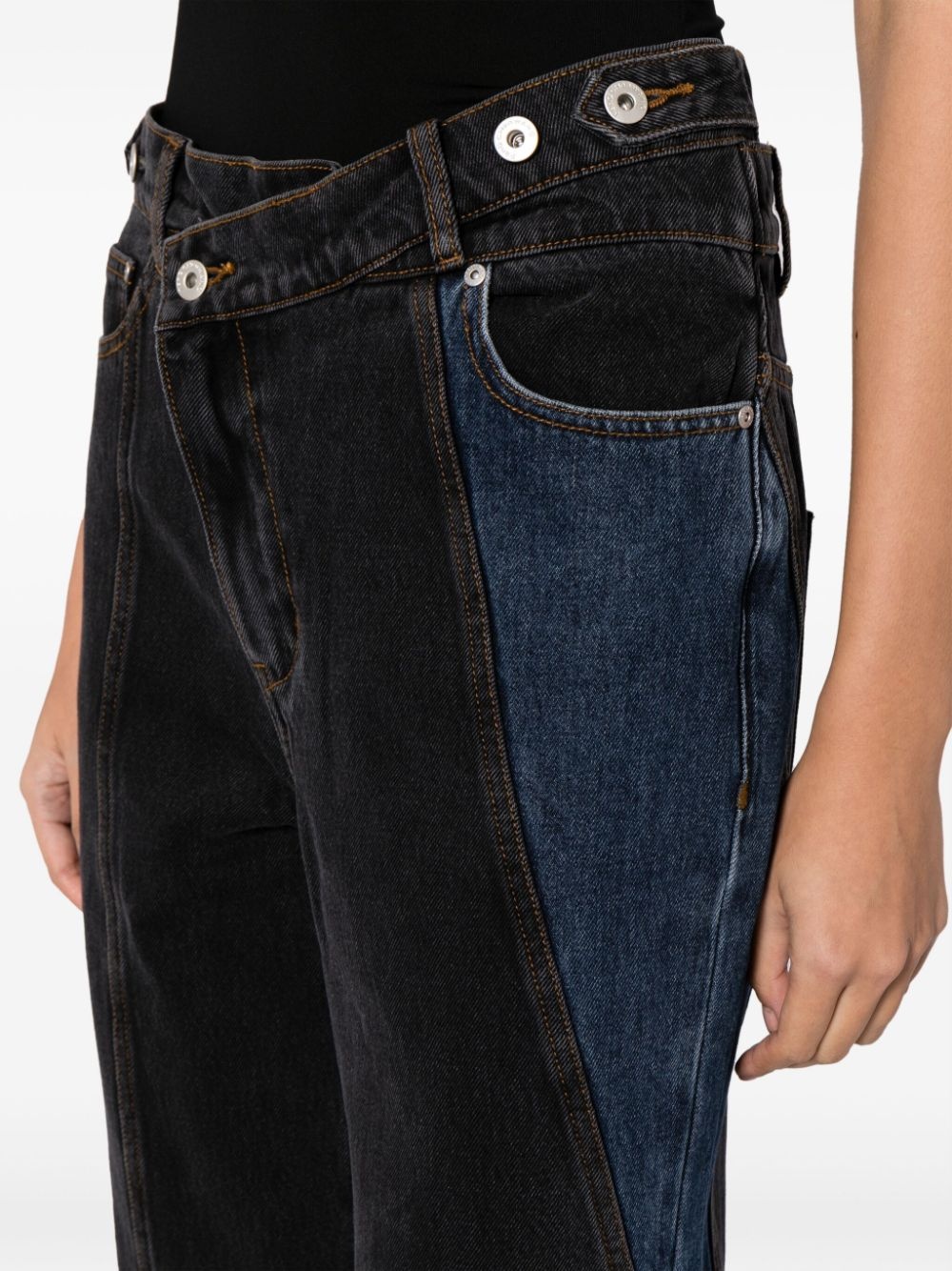 asymmetric-rise straight-leg jeans - 5
