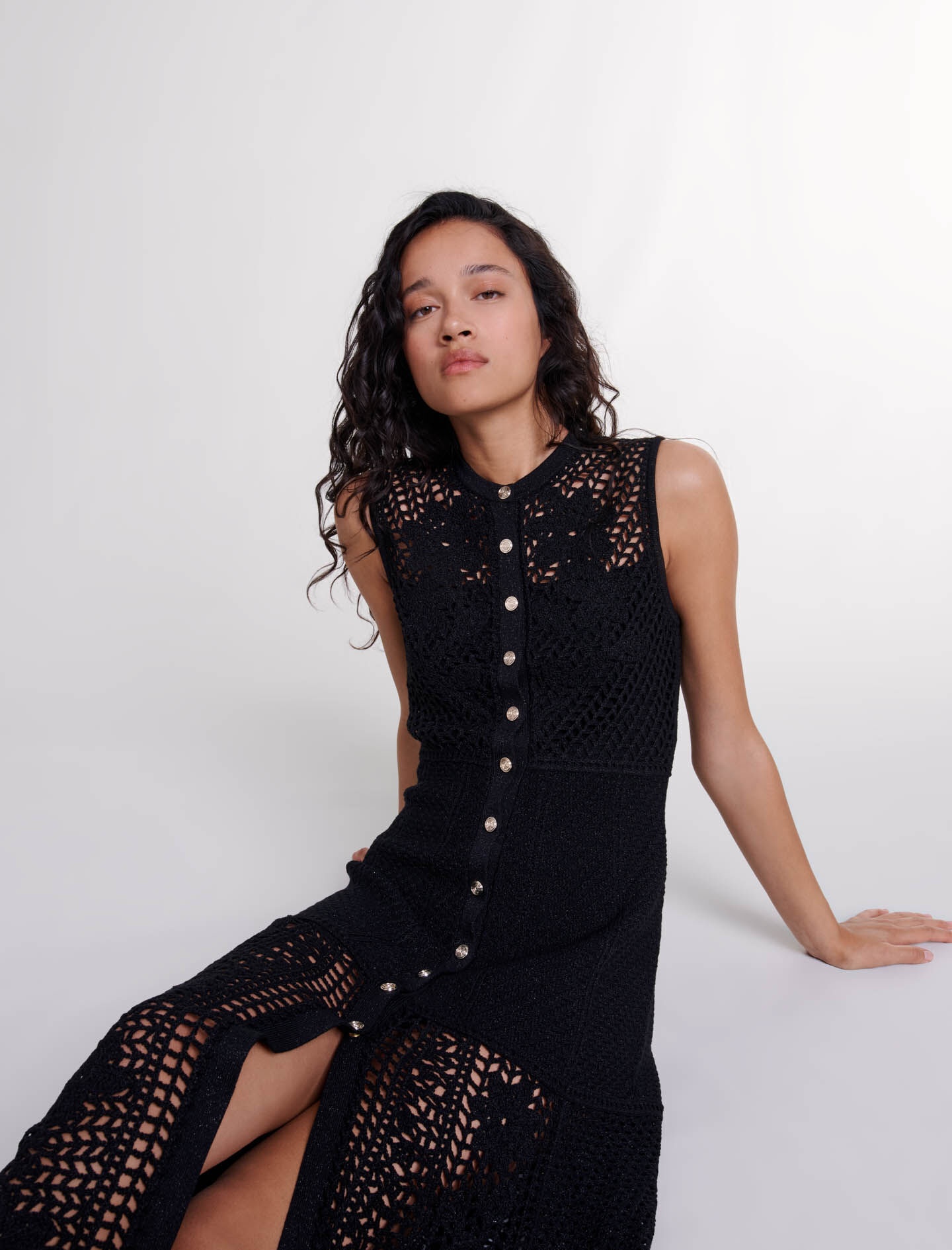 Crochet-knit maxi dress - 7