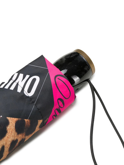 Moschino panelled logo umbrella outlook