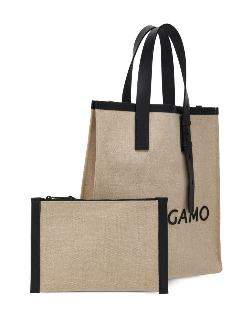 embossed-logo leather tote bag - 7