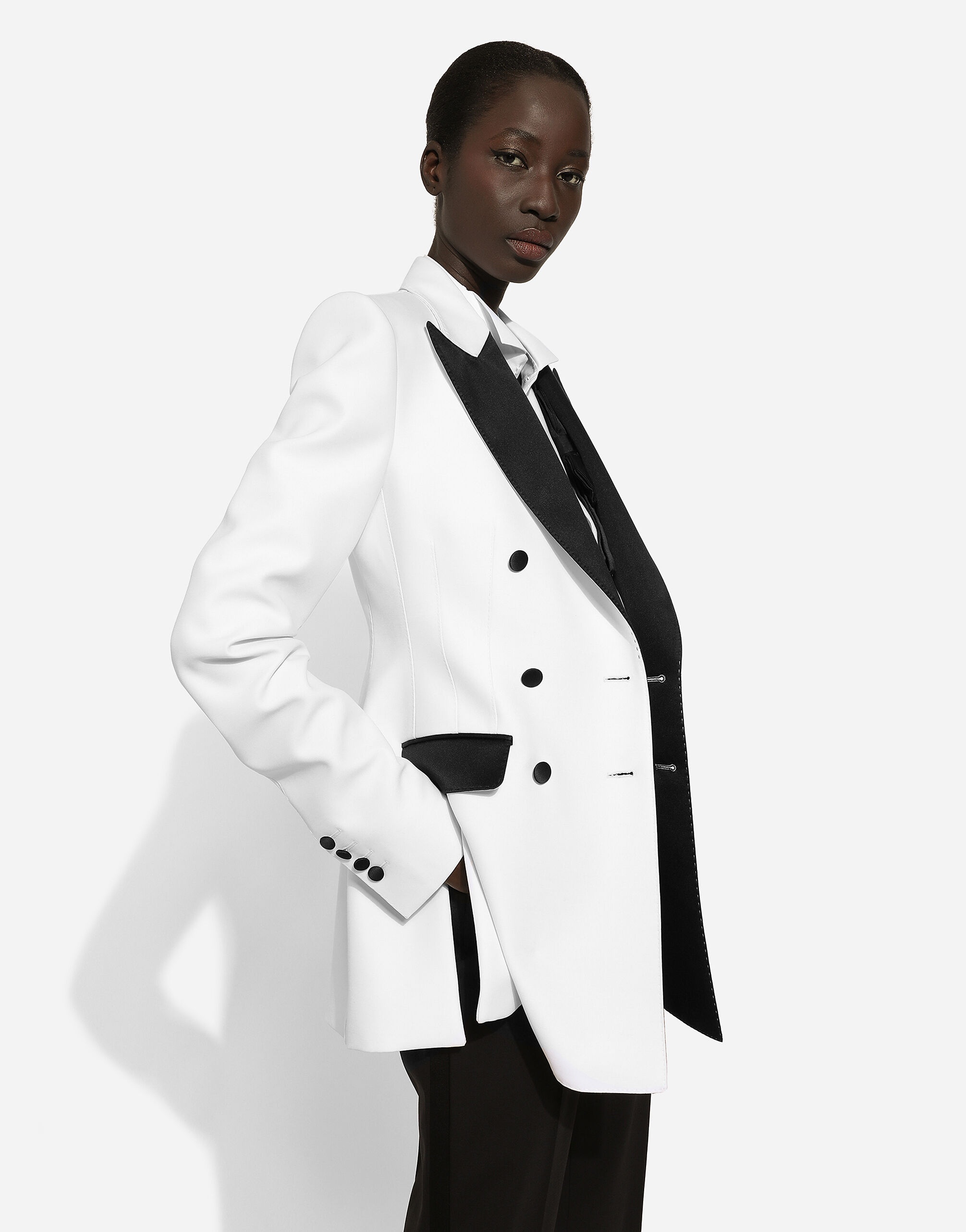 Double-breasted faille Turlington tuxedo blazer - 12