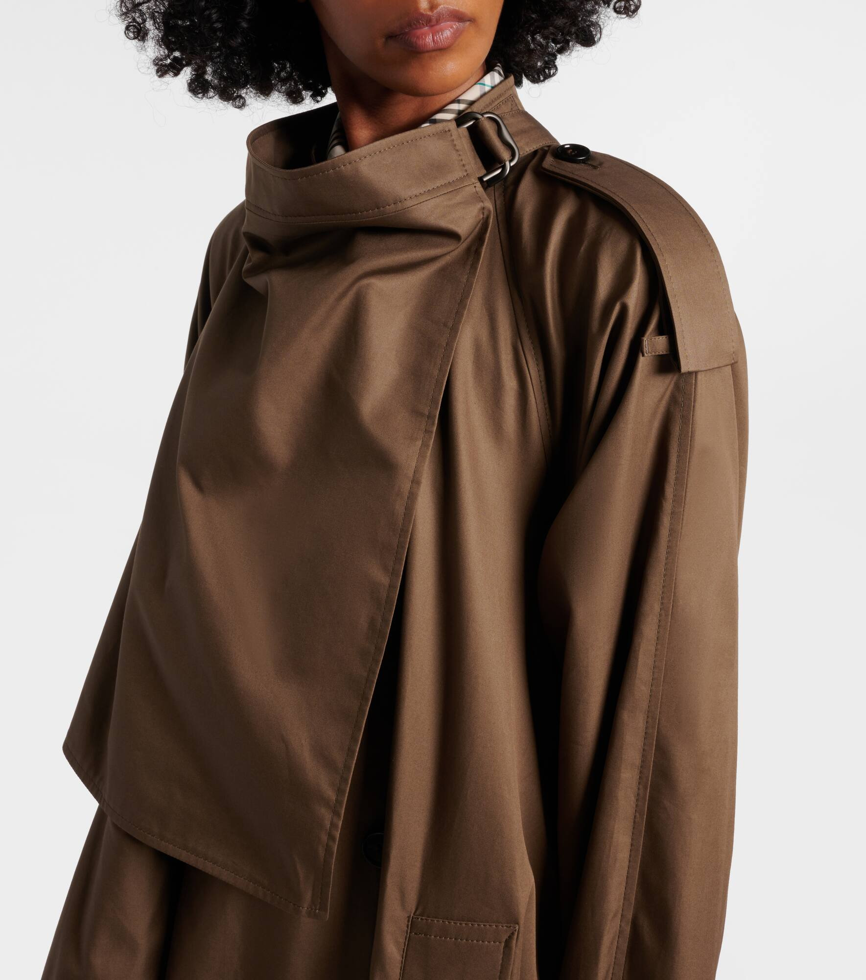 Cotton gabardine trench coat - 4
