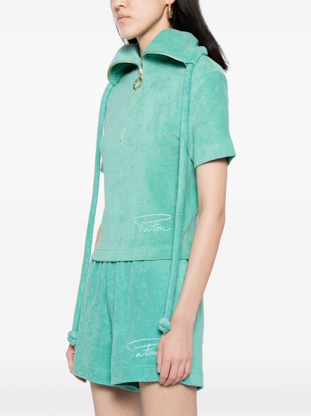 logo-embroidered polo top - 3
