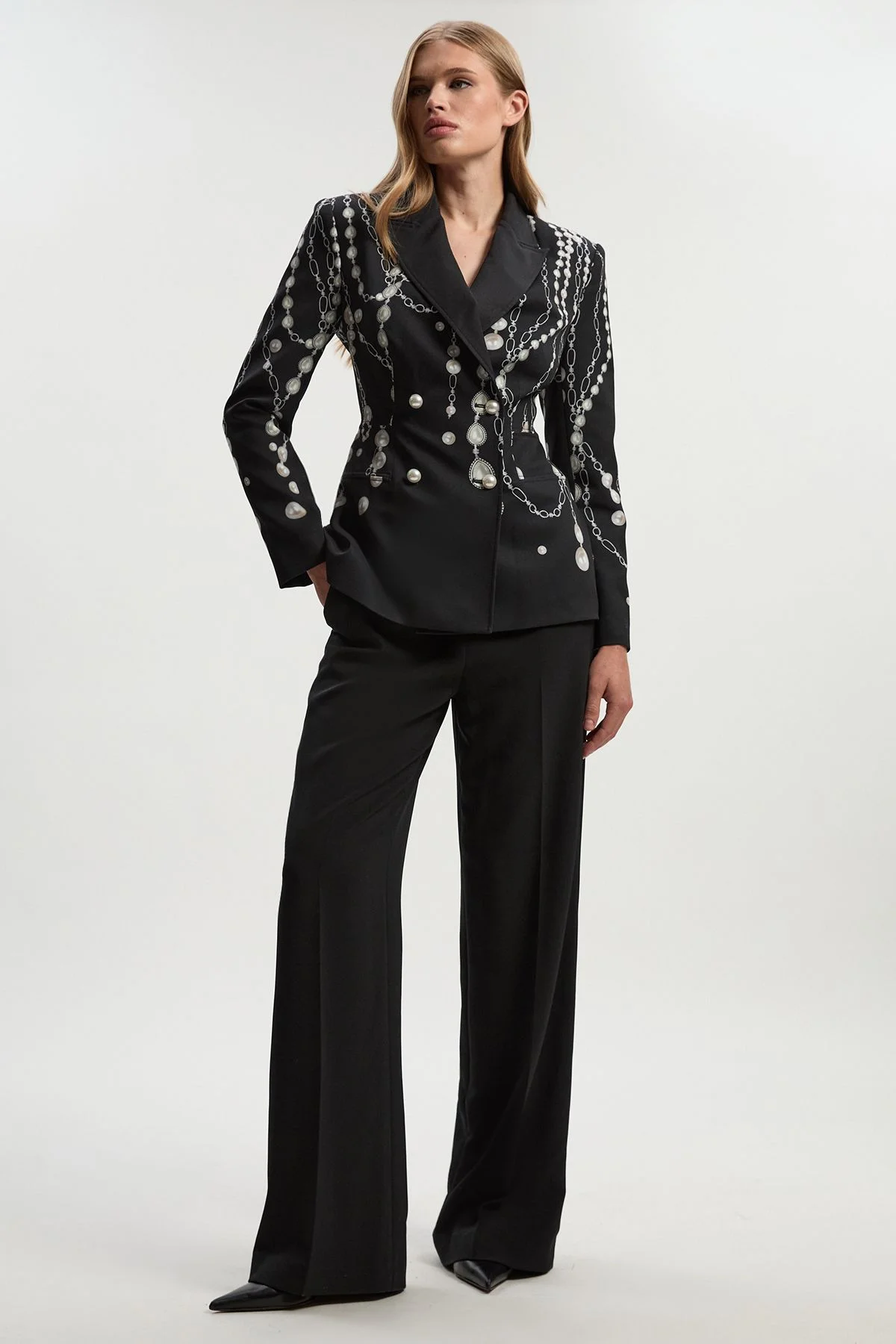 Archive Collection- Petite Satin Tailored Kickflare Trouser - 1