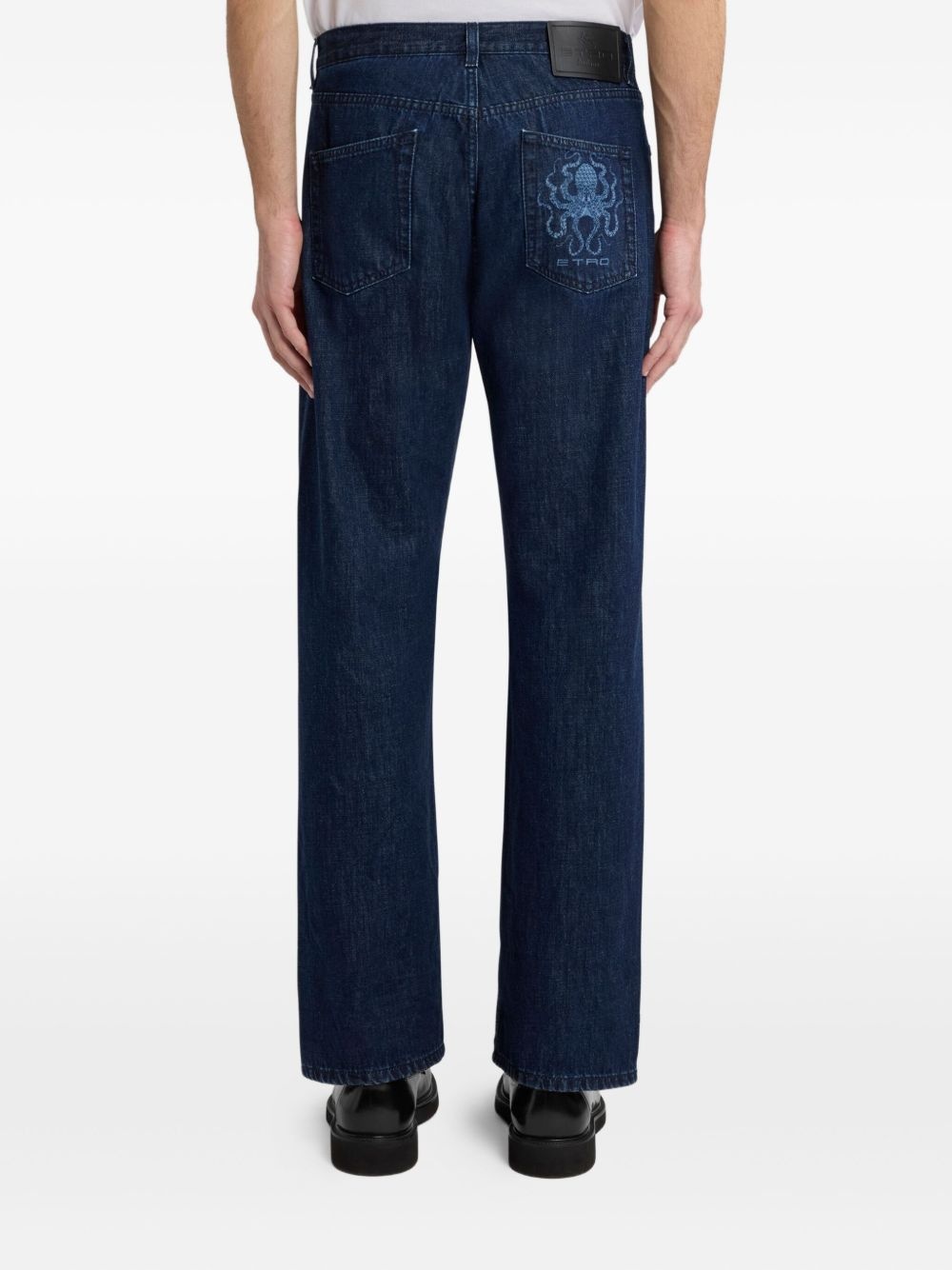 Octopus-embroidered jeans - 4