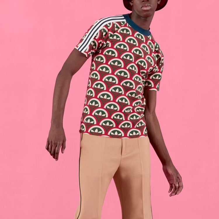 Gucci x adidas Trefoil T-shirt 'Red Green' 692114-XJEMK-6208 - 4