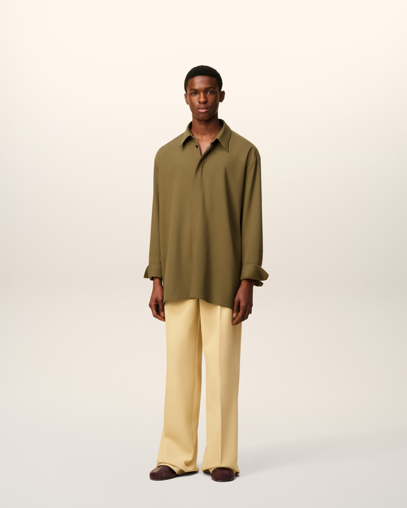 AMI Paris GREEN WOOL LONG OVERSIZED SHIRT outlook